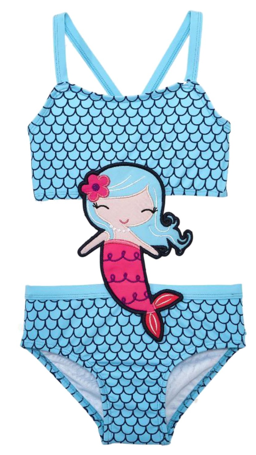 KOALA Infant Girls Vibrant Coral Pink Rosette 1 Piece Swimming Suit 3-6m